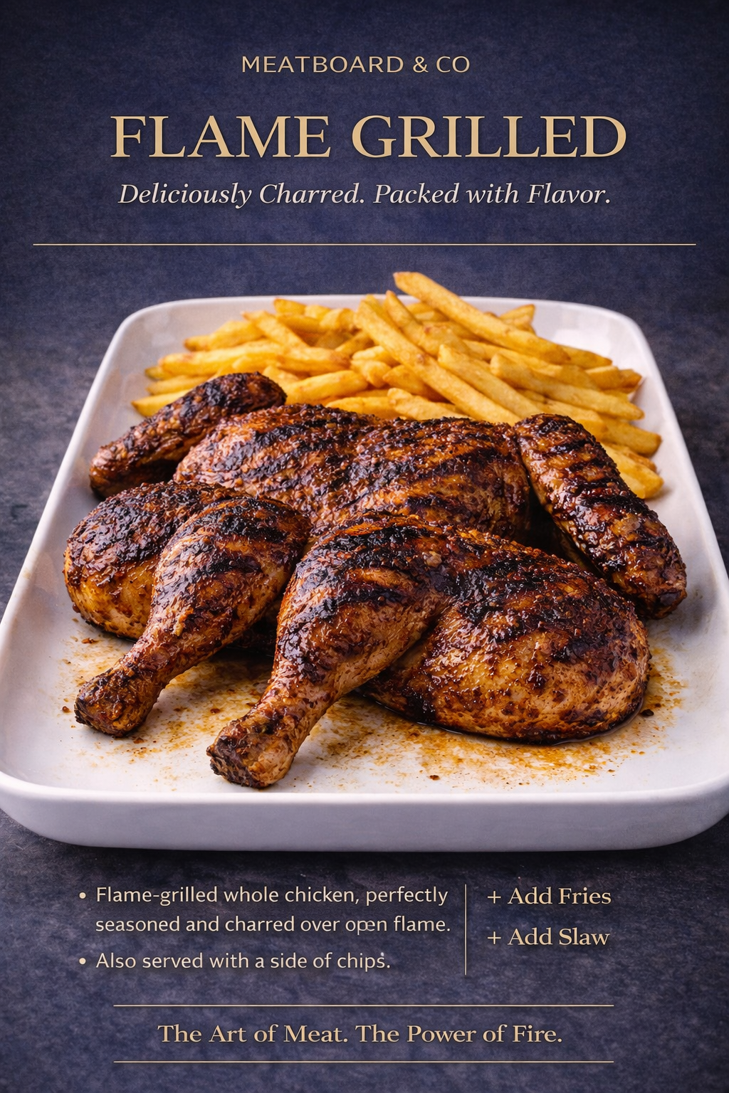 Flame-grilled premium steak at Meatboard & Co